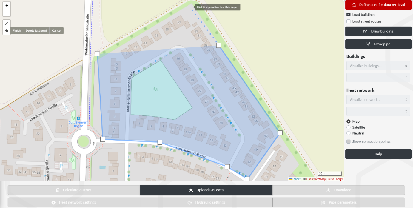 Manually drawing the boundary of a district